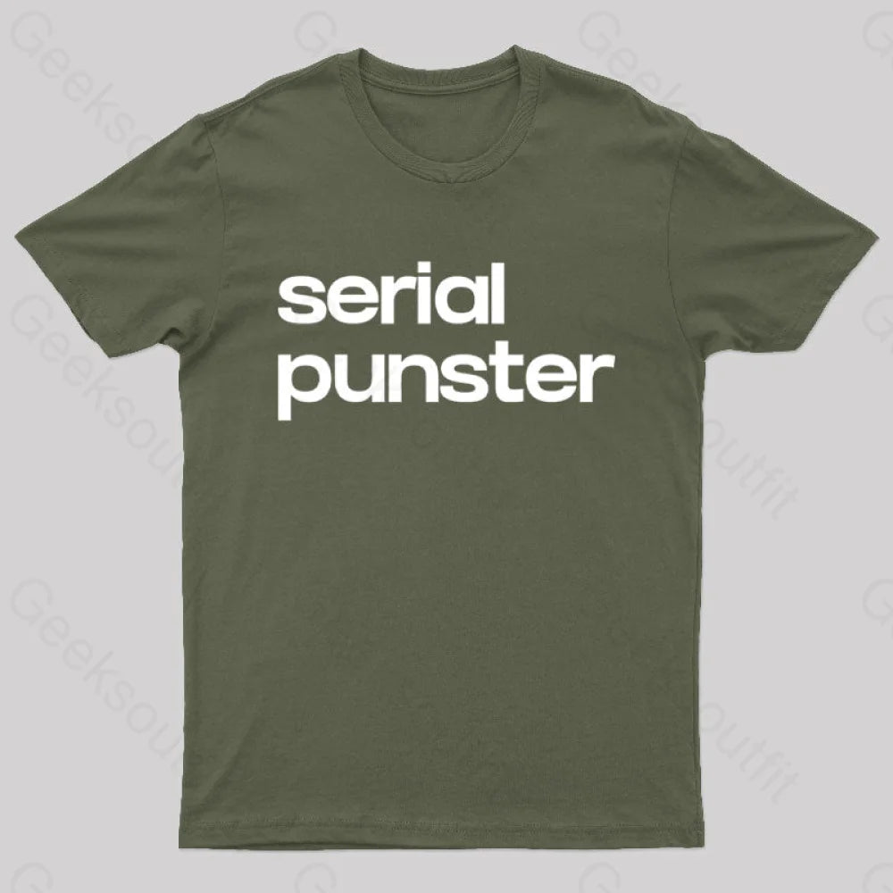 Serial Punster Nerd T-Shirt Army Green / S