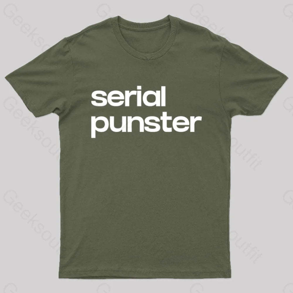 Serial Punster Nerd T-Shirt Army Green / S