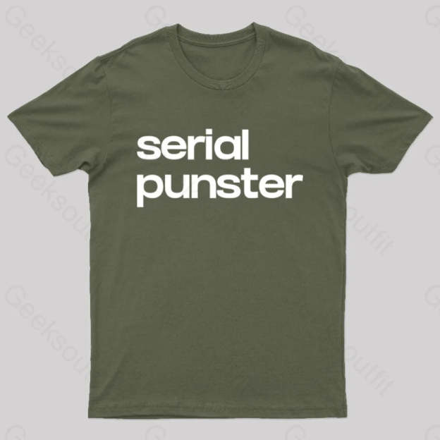 Serial Punster Nerd T-Shirt Army Green / S