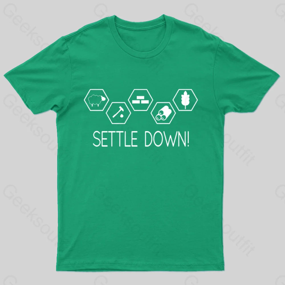 Settle Down Geek T-Shirt Green / S