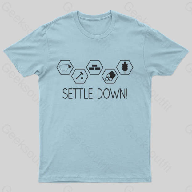 Settle Down Geek T-Shirt Light Blue / S