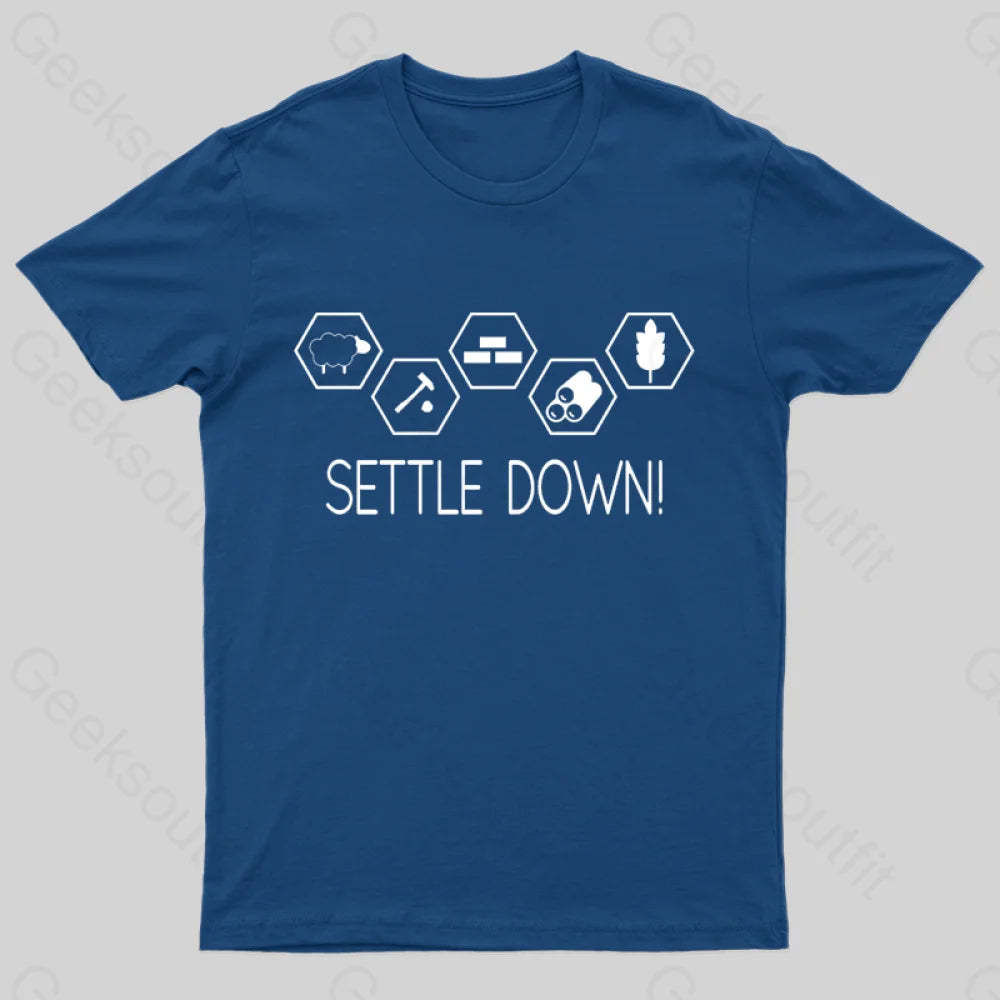 Settle Down Geek T-Shirt Navy / S
