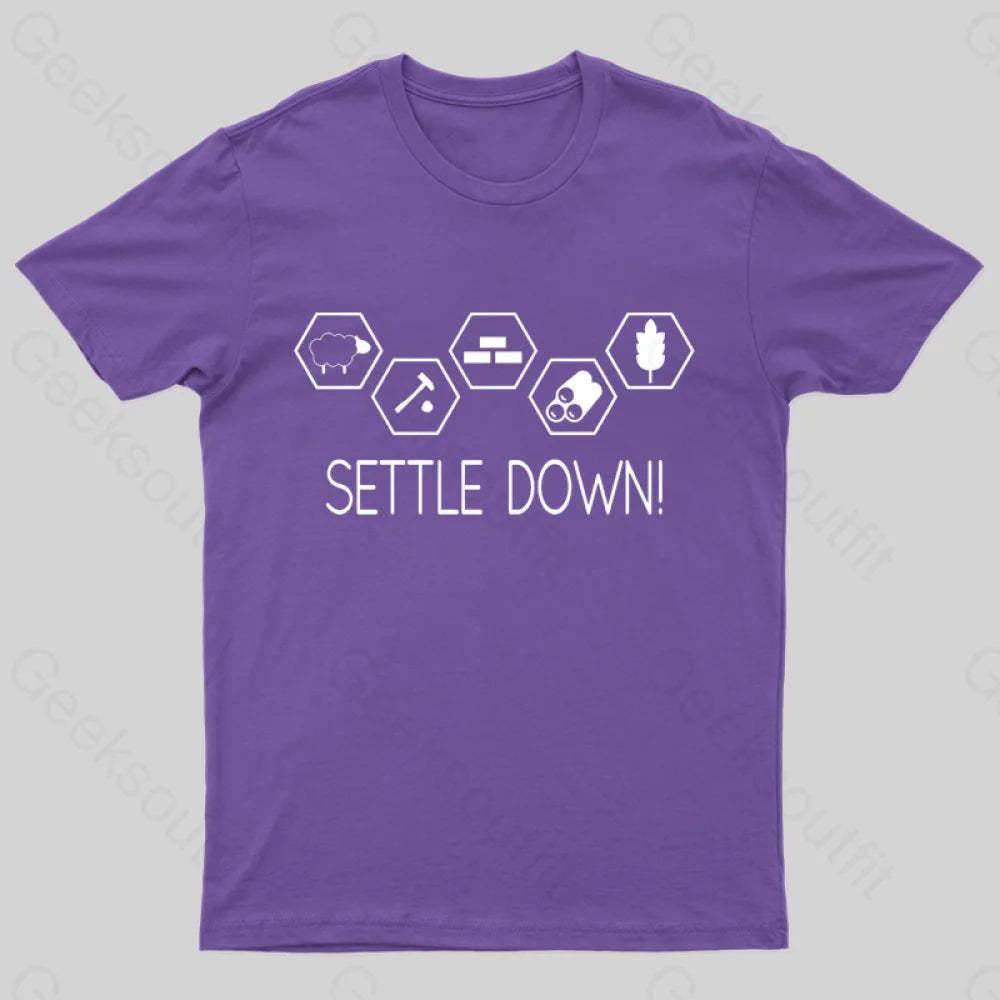 Settle Down Geek T-Shirt Purple / S