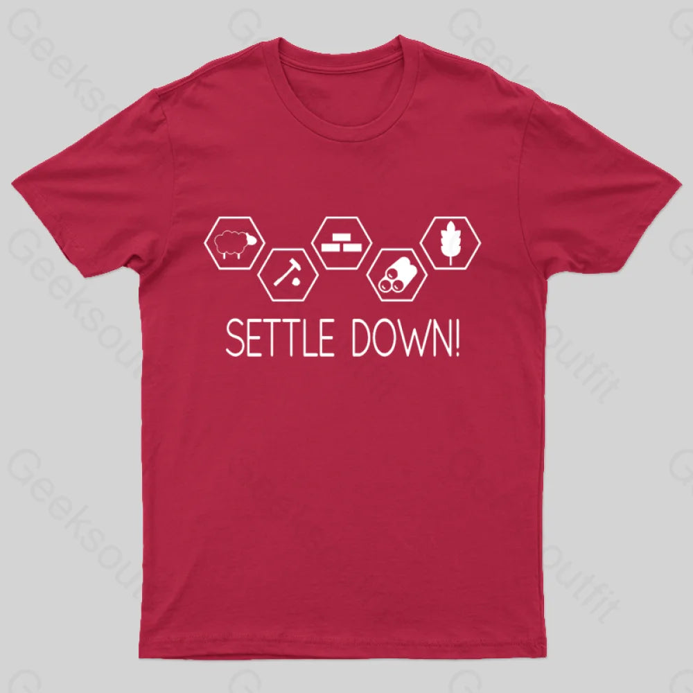 Settle Down Geek T-Shirt Red / S