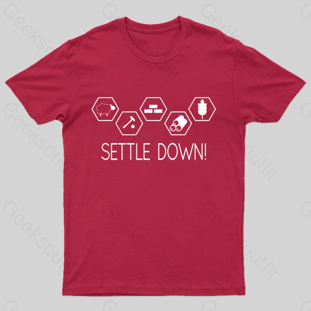 Settle Down Geek T-Shirt Red / S