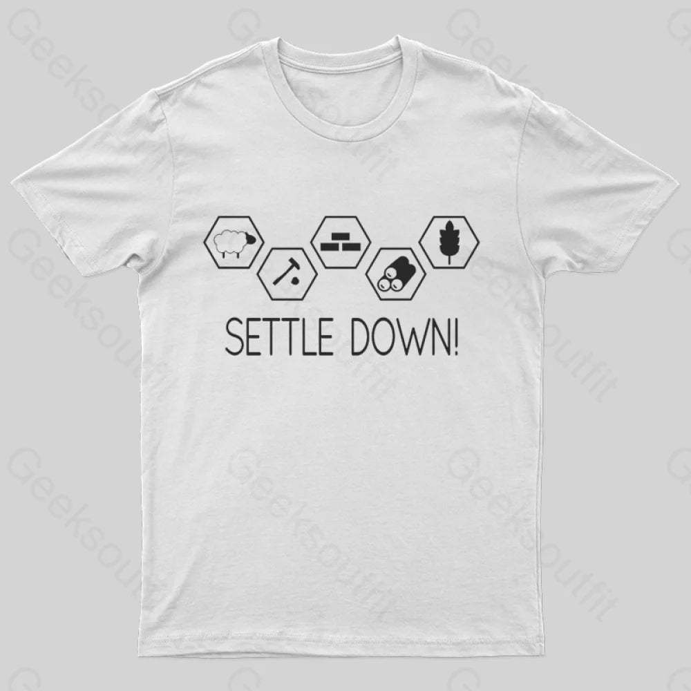 Settle Down Geek T-Shirt White / S
