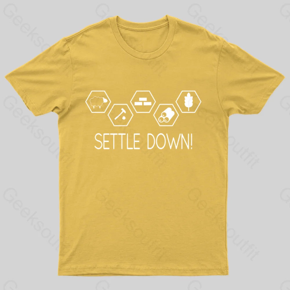 Settle Down Geek T-Shirt Yellow / S