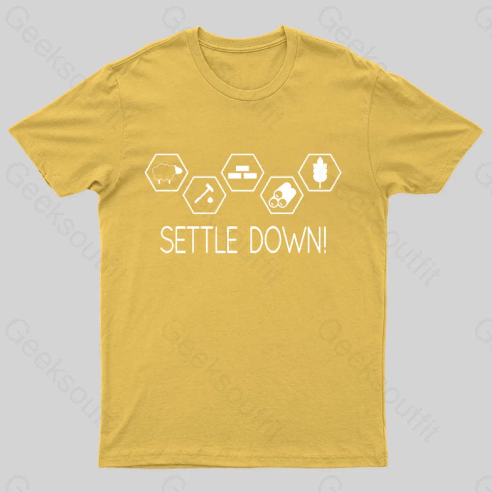 Settle Down Geek T-Shirt Yellow / S