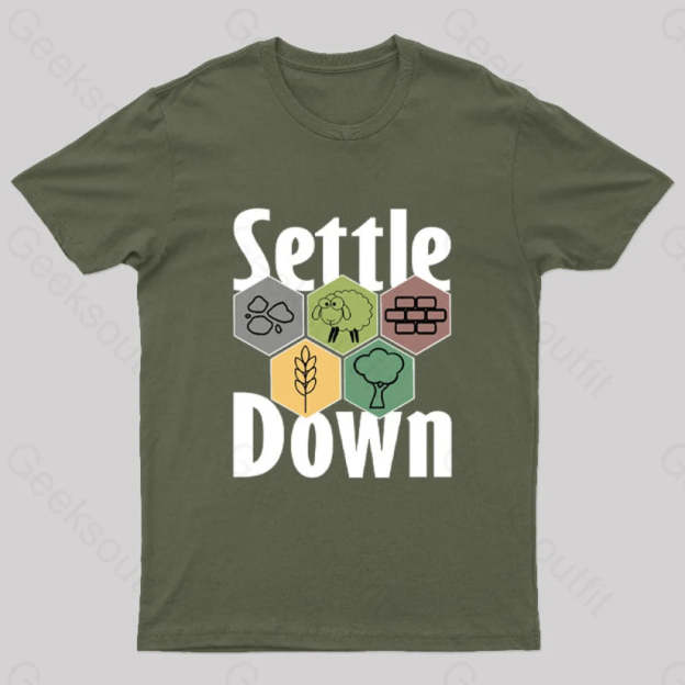 Settle Down Nerd T-Shirt Army Green / S