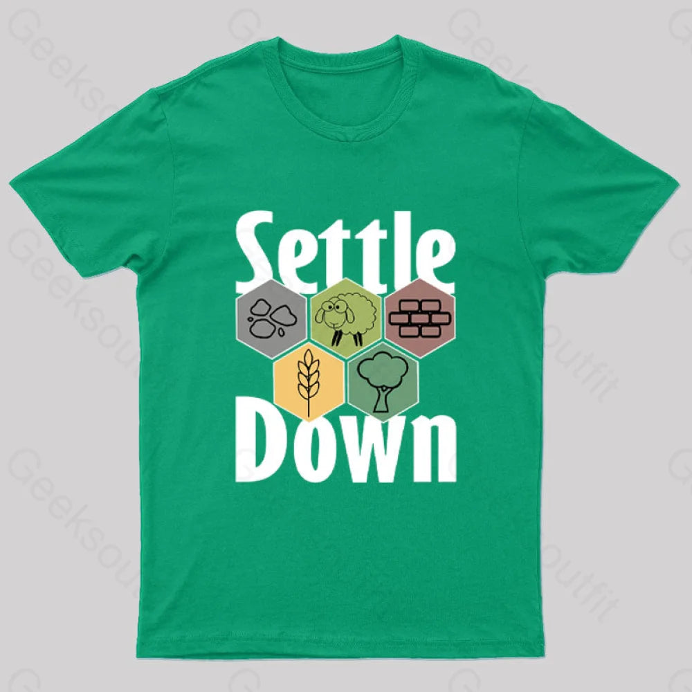 Settle Down Nerd T-Shirt Green / S