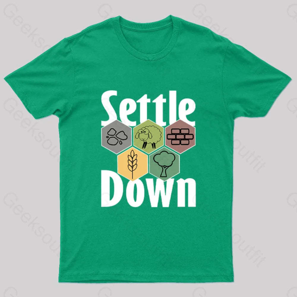 Settle Down Nerd T-Shirt Green / S