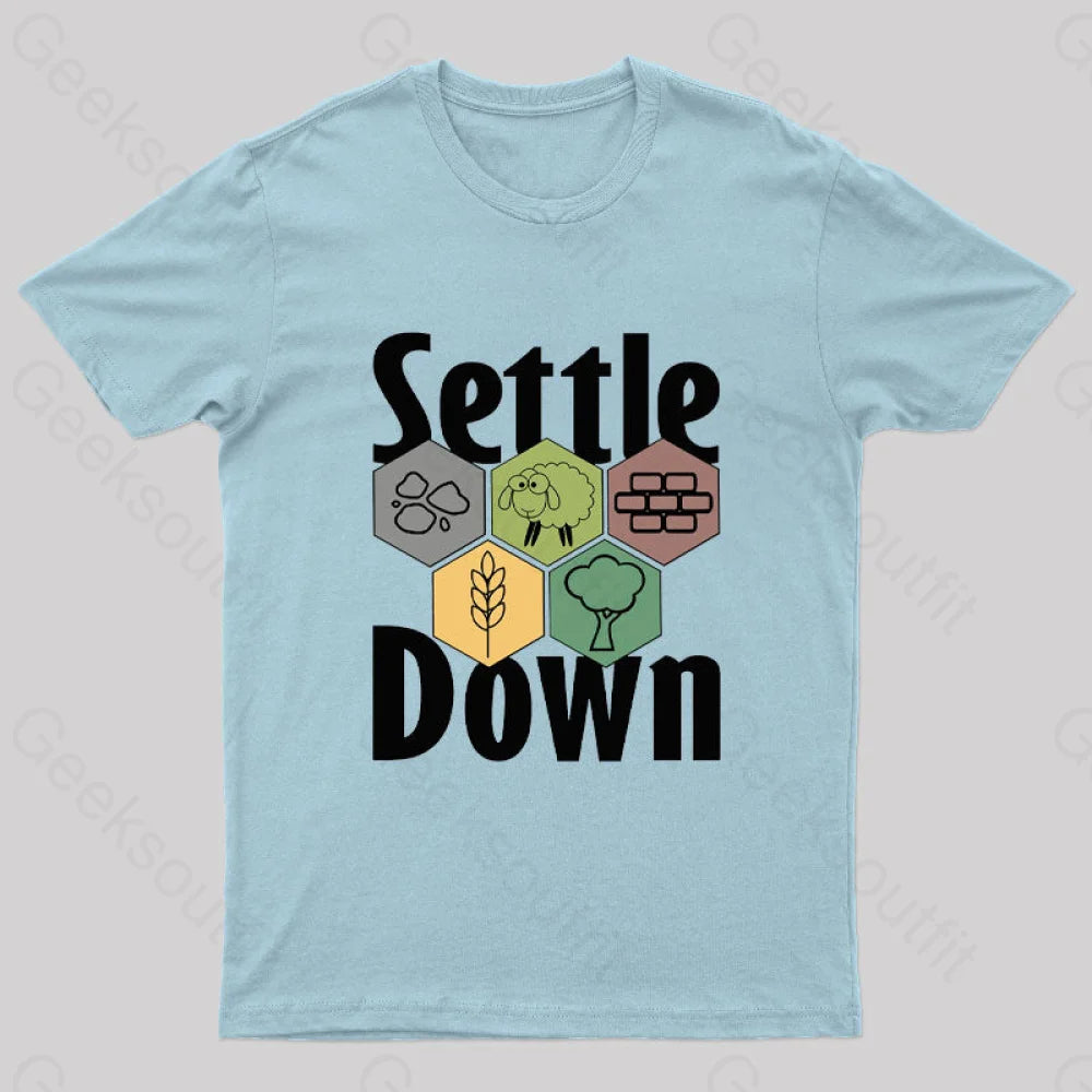 Settle Down Nerd T-Shirt Light Blue / S