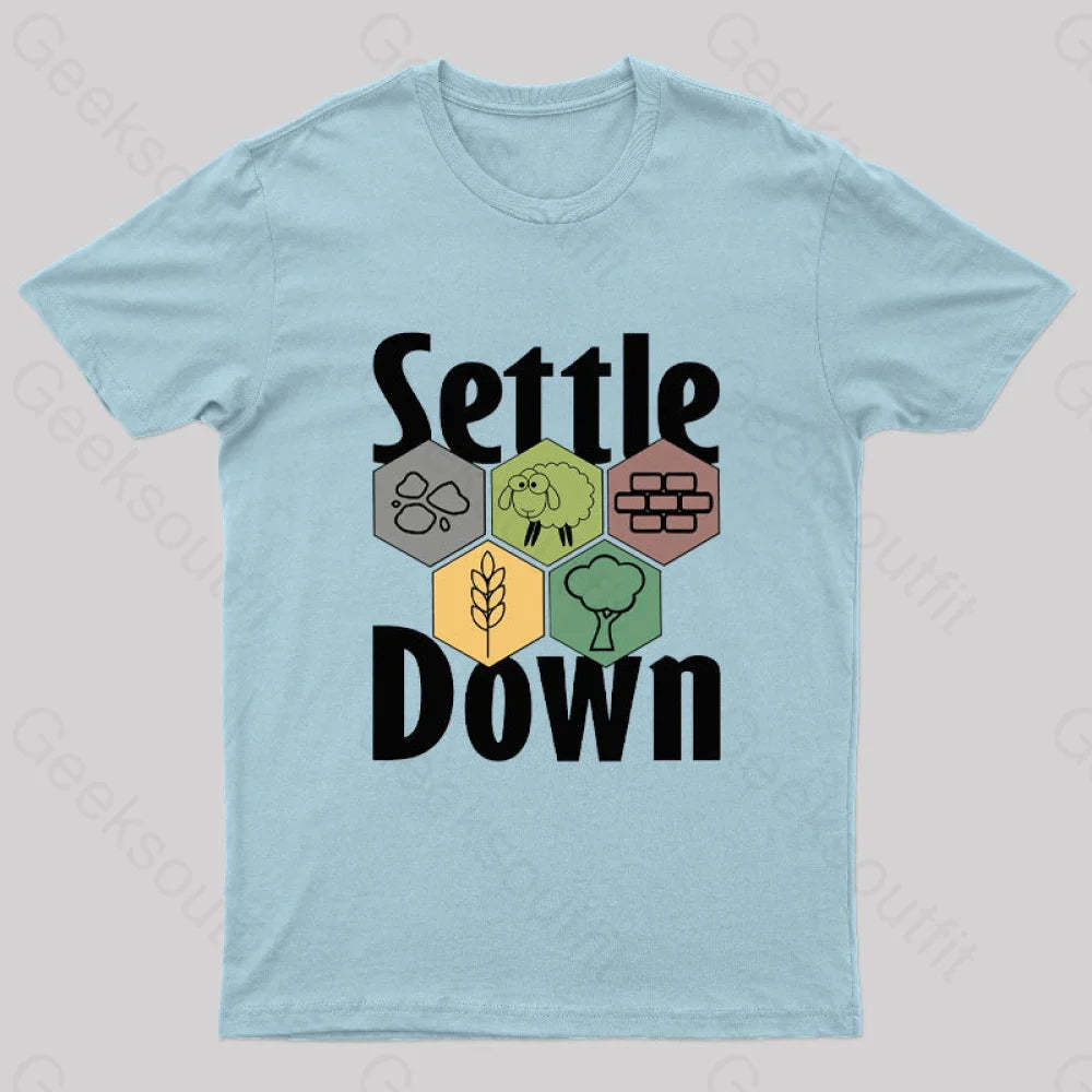 Settle Down Nerd T-Shirt Light Blue / S
