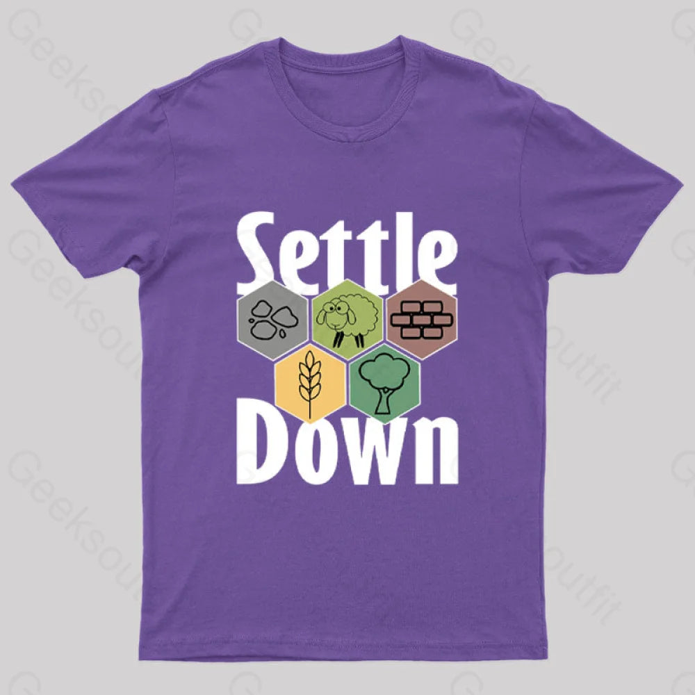 Settle Down Nerd T-Shirt Purple / S