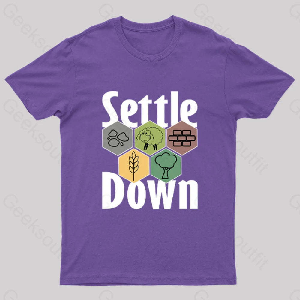 Settle Down Nerd T-Shirt Purple / S