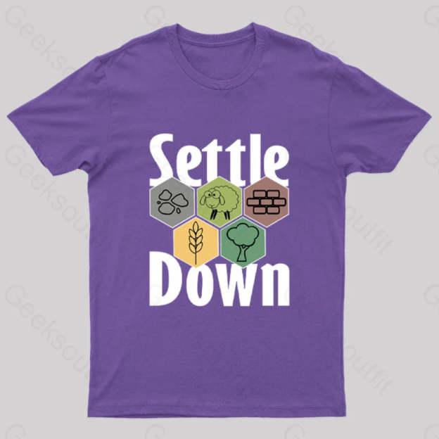 Settle Down Nerd T-Shirt Purple / S