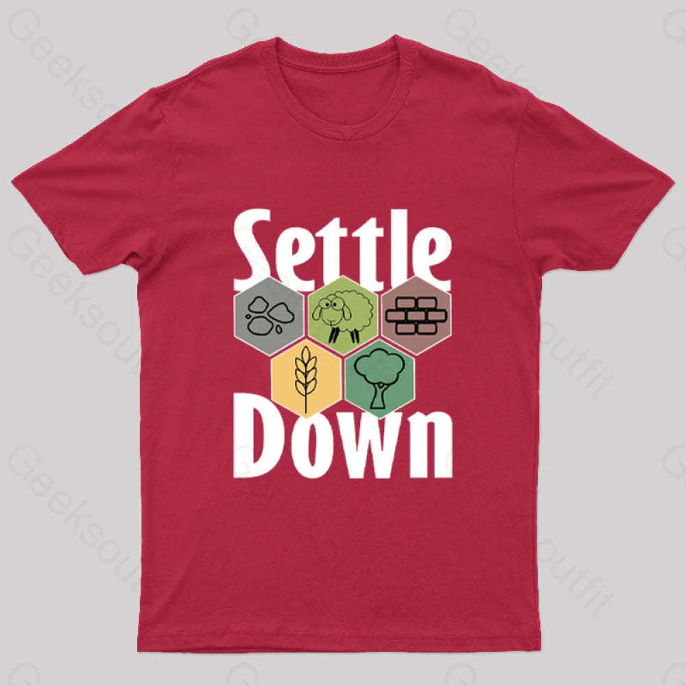 Settle Down Nerd T-Shirt Red / S
