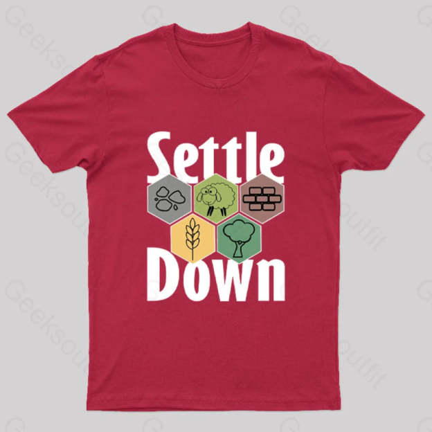 Settle Down Nerd T-Shirt Red / S