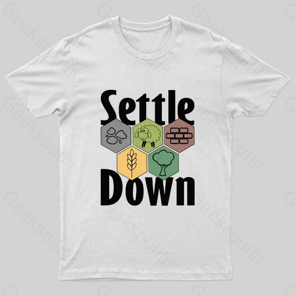 Settle Down Nerd T-Shirt White / S