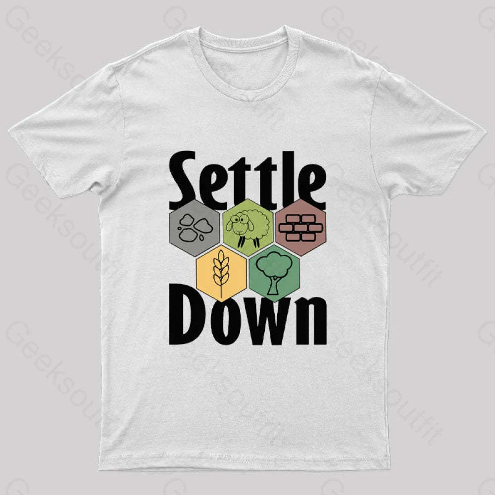Settle Down Nerd T-Shirt White / S