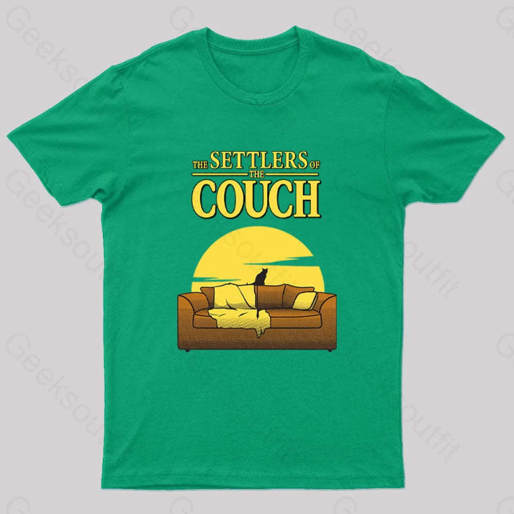 Settlers Of The Couch Geek T-Shirt Green / S