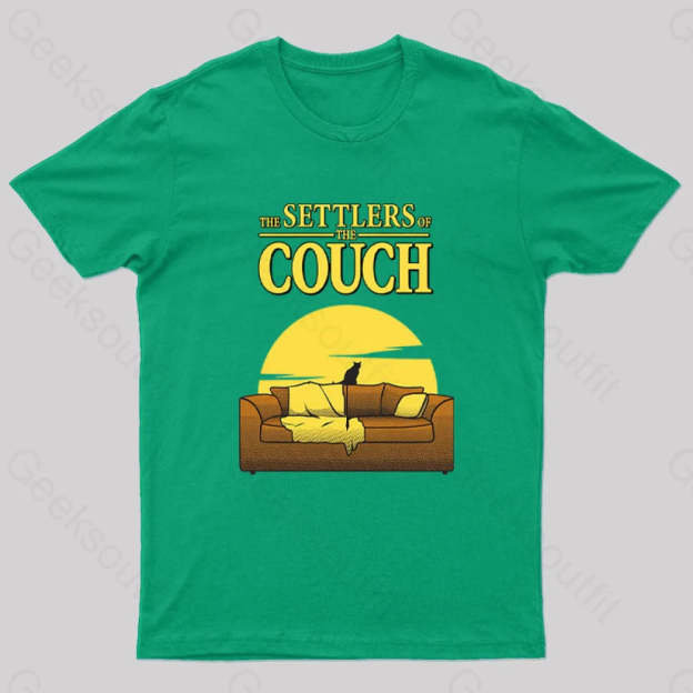Settlers Of The Couch Geek T-Shirt Green / S