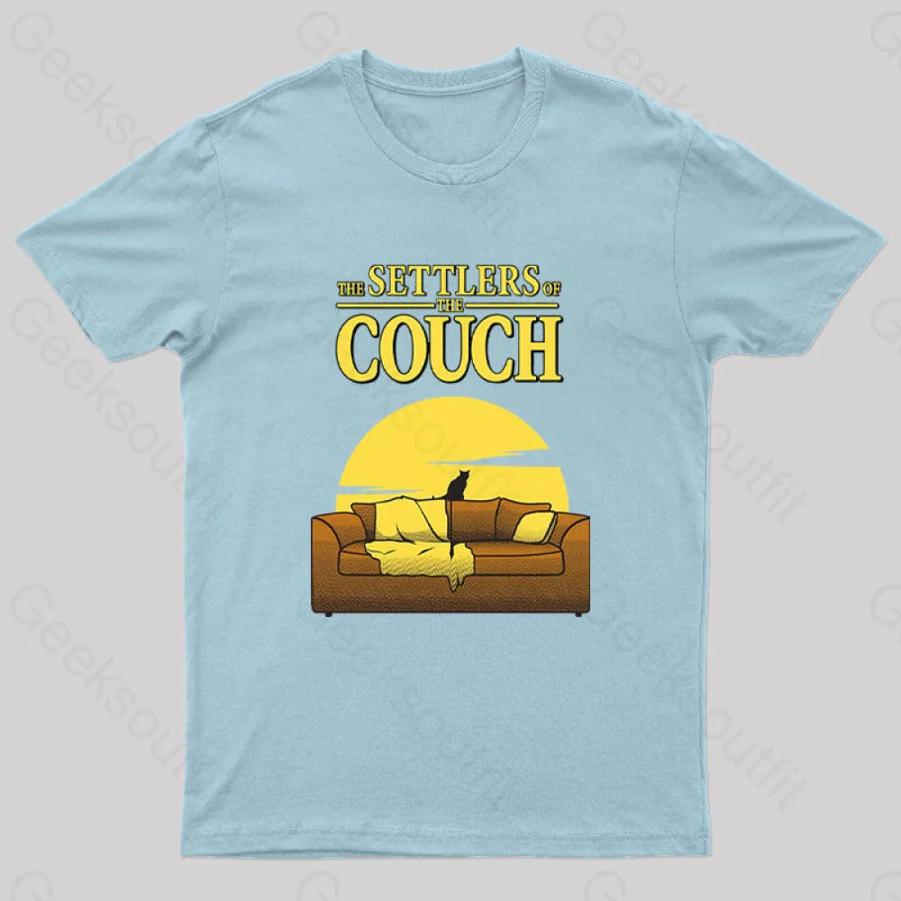 Settlers Of The Couch Geek T-Shirt Light Blue / S