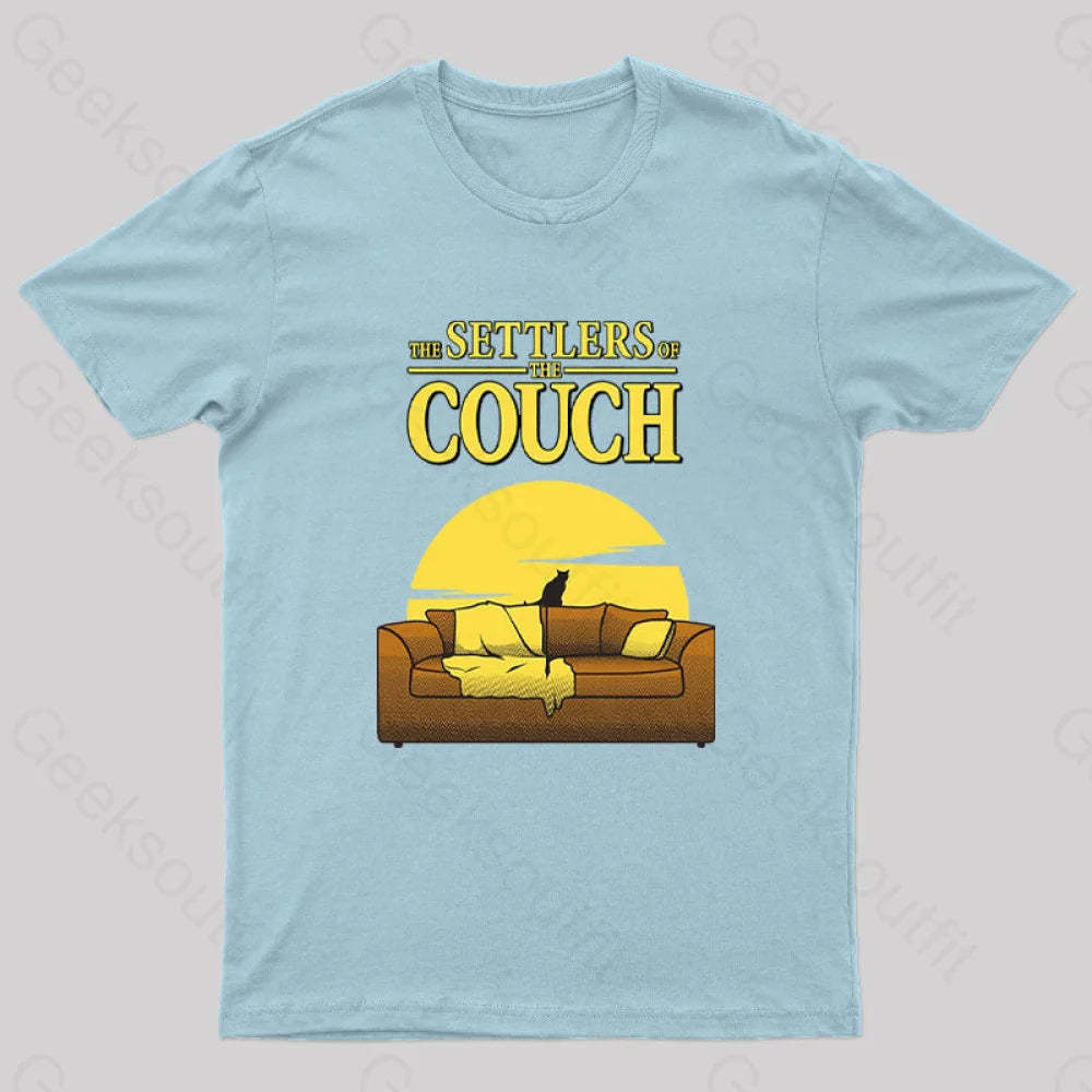 Settlers Of The Couch Geek T-Shirt Light Blue / S