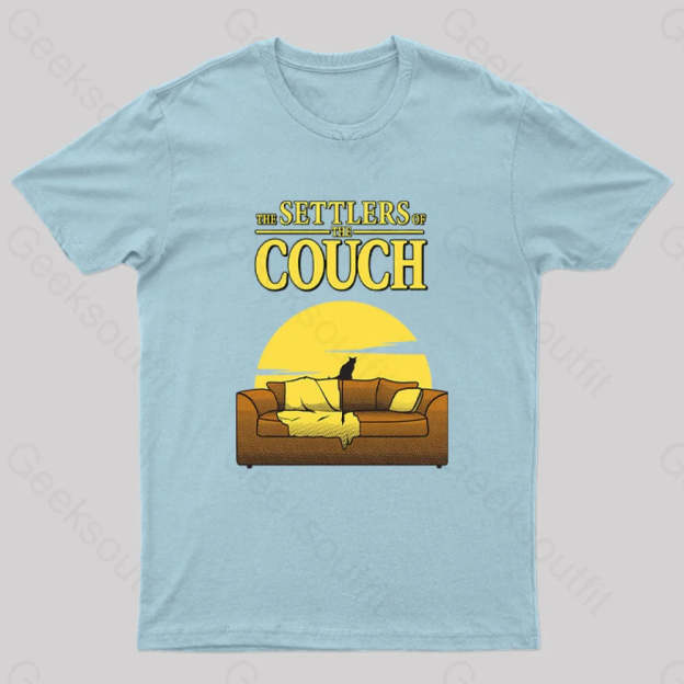 Settlers Of The Couch Geek T-Shirt Light Blue / S
