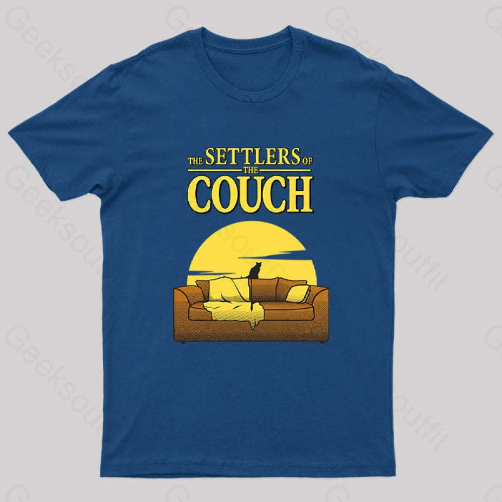 Settlers Of The Couch Geek T-Shirt Navy / S