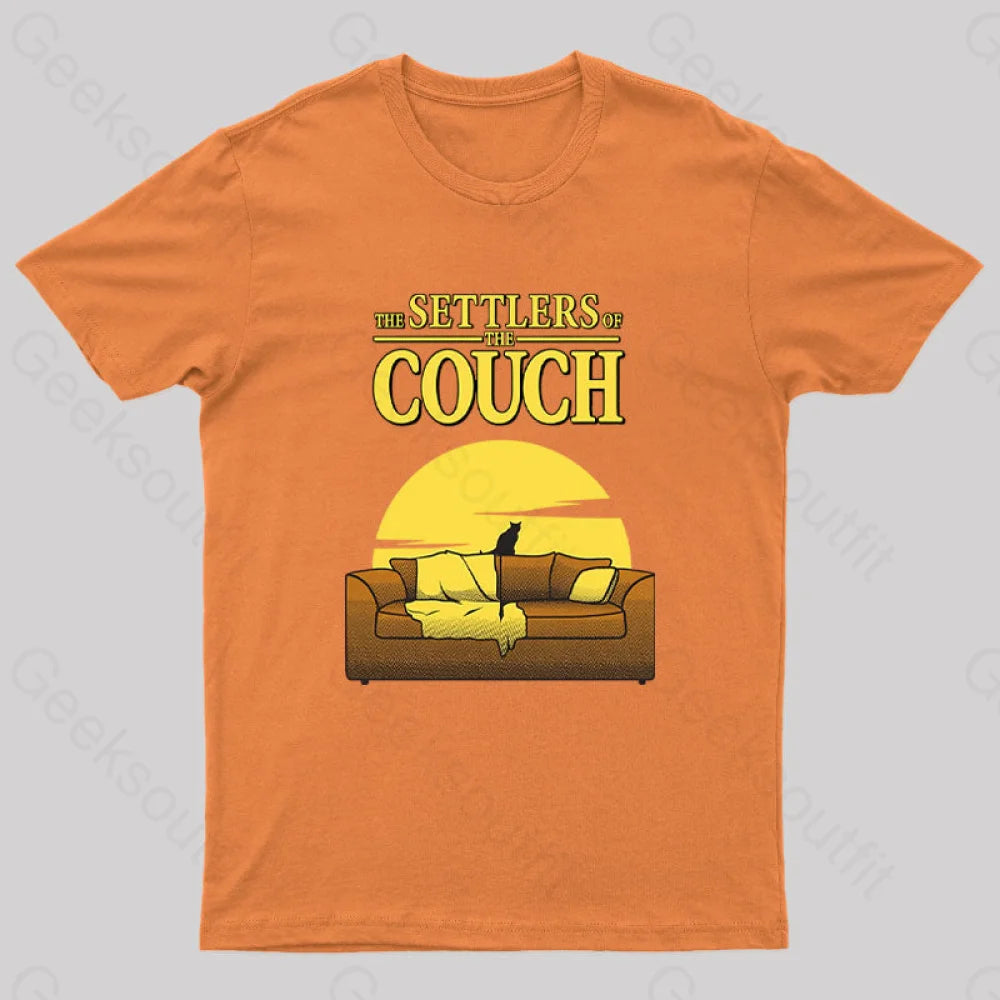 Settlers Of The Couch Geek T-Shirt Orange / S