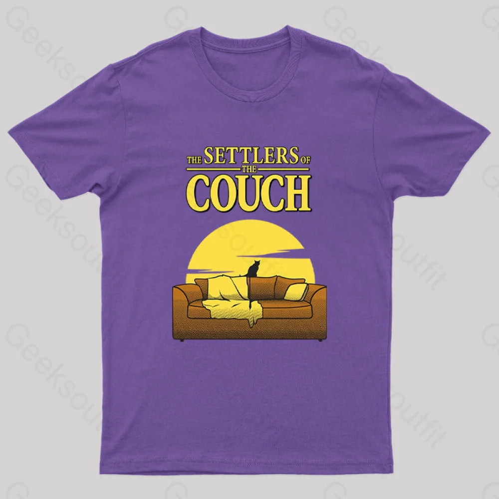 Settlers Of The Couch Geek T-Shirt Purple / S