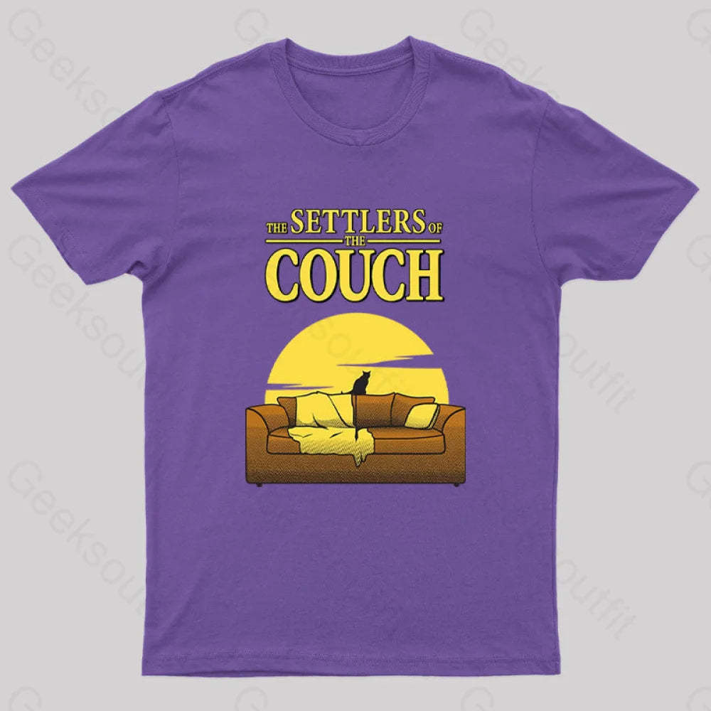 Settlers Of The Couch Geek T-Shirt Purple / S