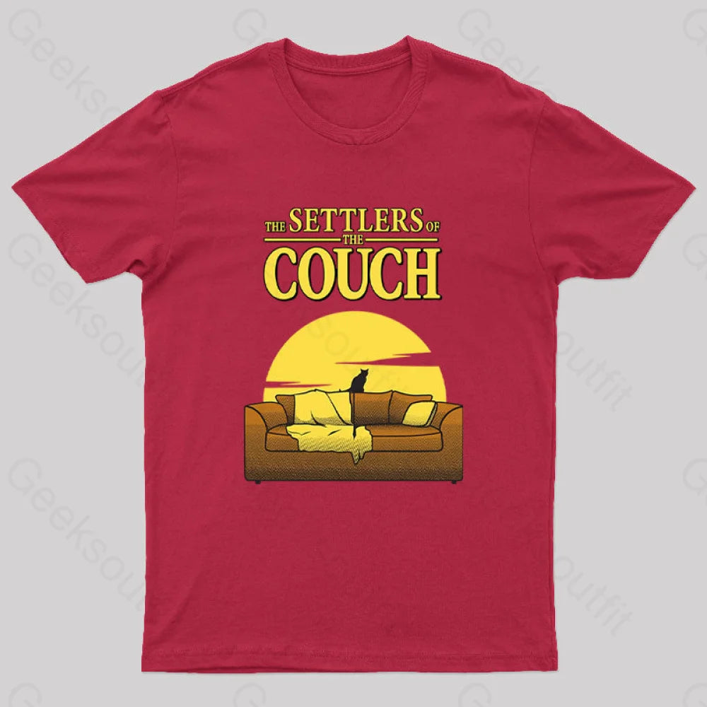 Settlers Of The Couch Geek T-Shirt Red / S