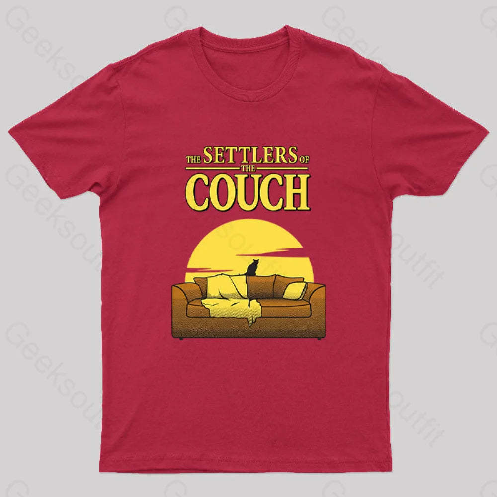 Settlers Of The Couch Geek T-Shirt Red / S