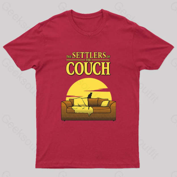 Settlers Of The Couch Geek T-Shirt Red / S