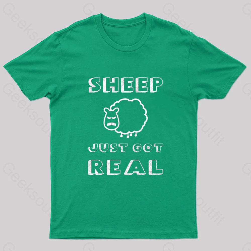 Sheep Just Got Real T-Shirt Green / S