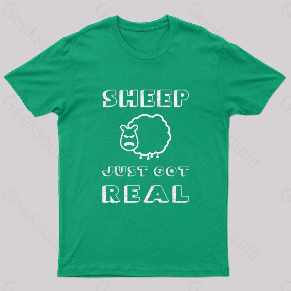 Sheep Just Got Real T-Shirt Green / S