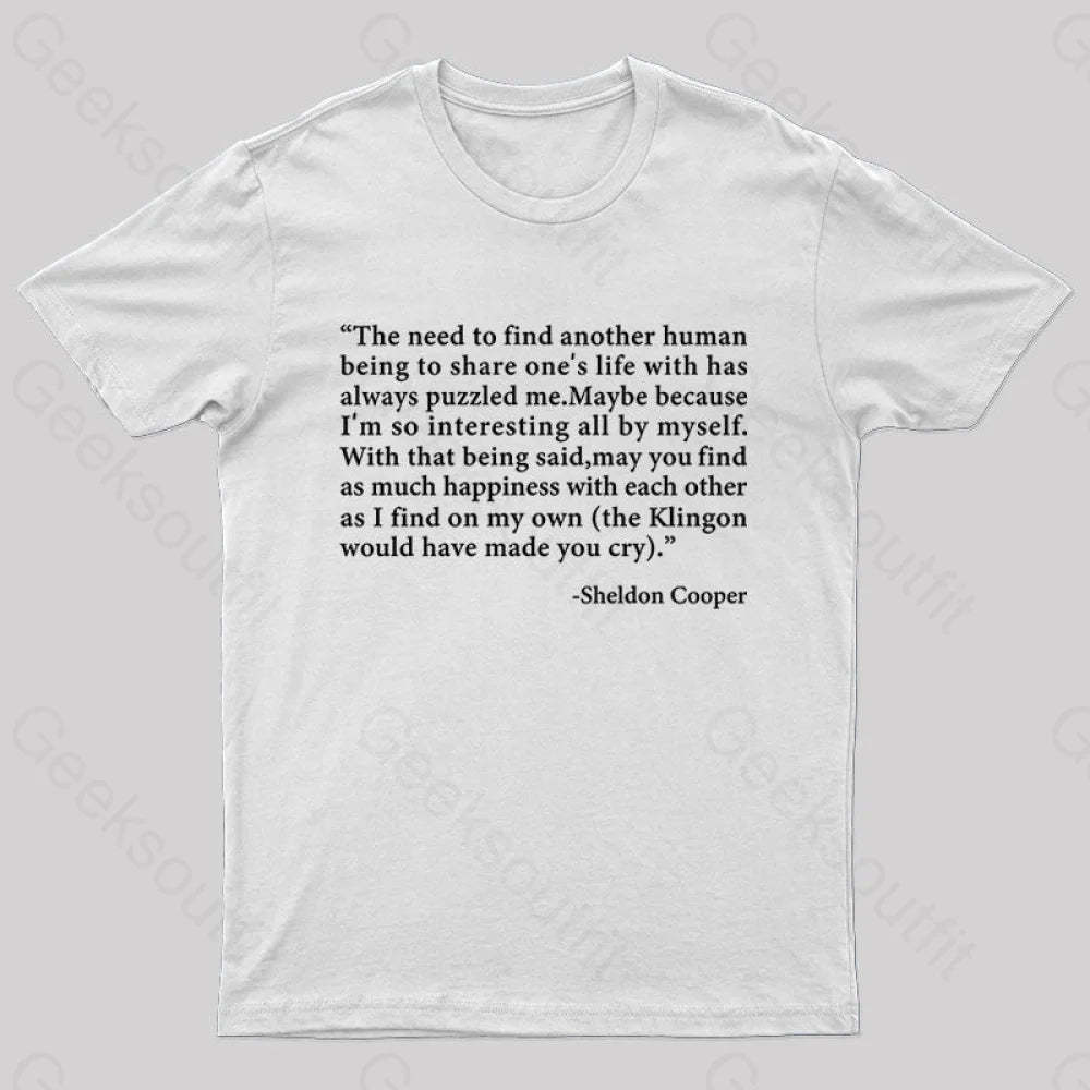 Sheldon’s Solitary Happiness T-Shirt