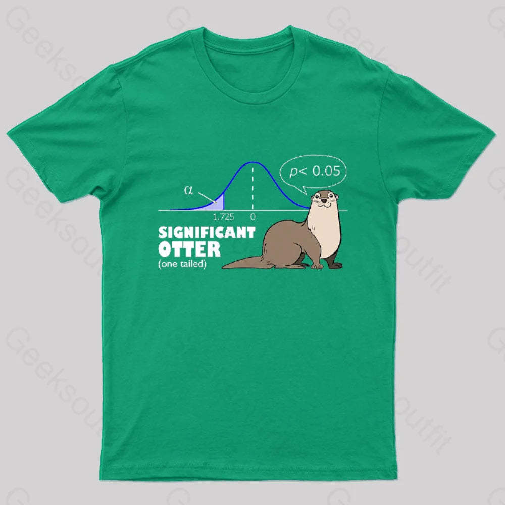 Significant Otter One Tailed Nerd T-Shirt Green / S