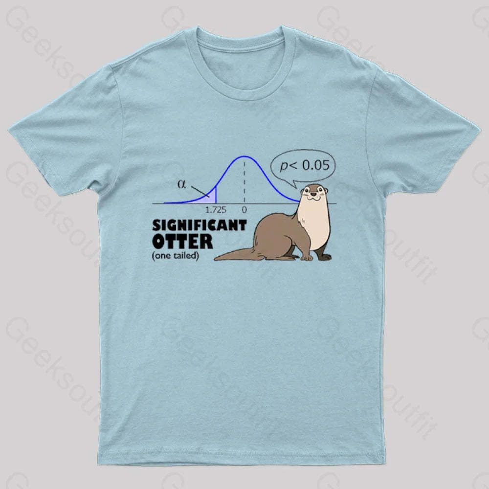 Significant Otter One Tailed Nerd T-Shirt Light Blue / S