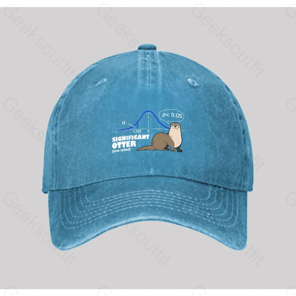 Significant Otter Washed Vintage Baseball Cap Blue