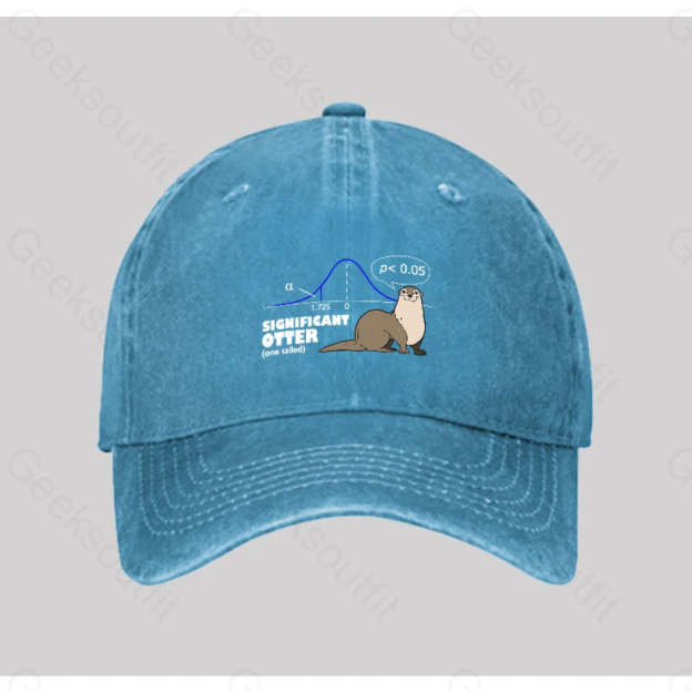 Significant Otter Washed Vintage Baseball Cap Blue