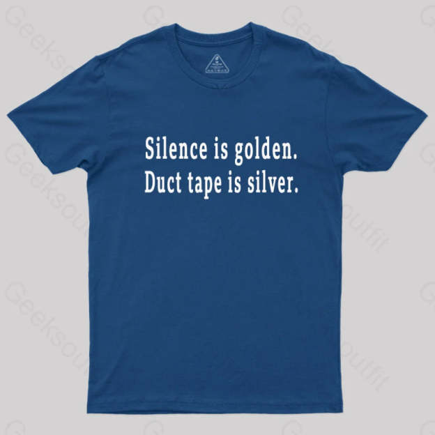 Silence And Duct Tape Geek T-Shirt Navy / S