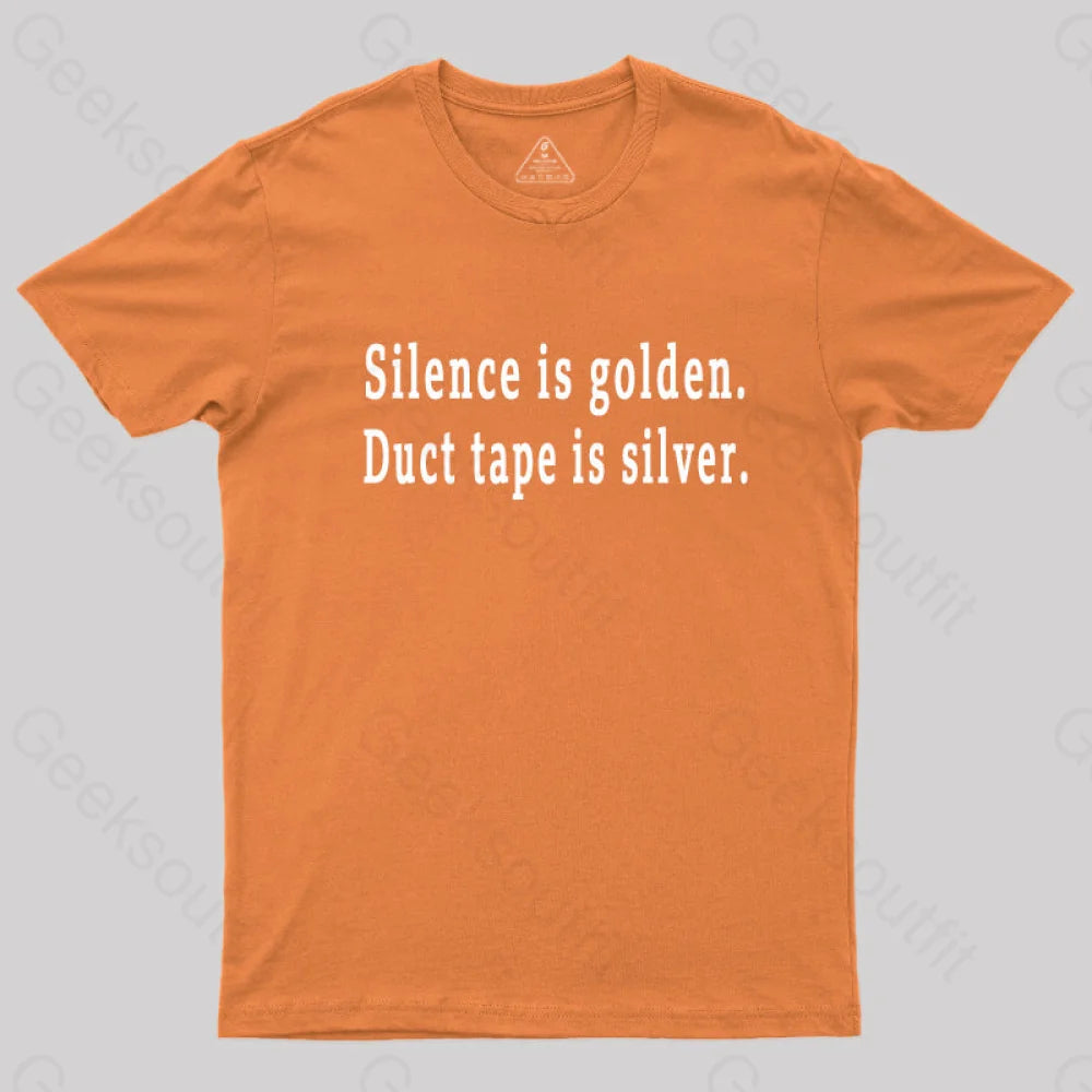 Silence And Duct Tape Geek T-Shirt Orange / S