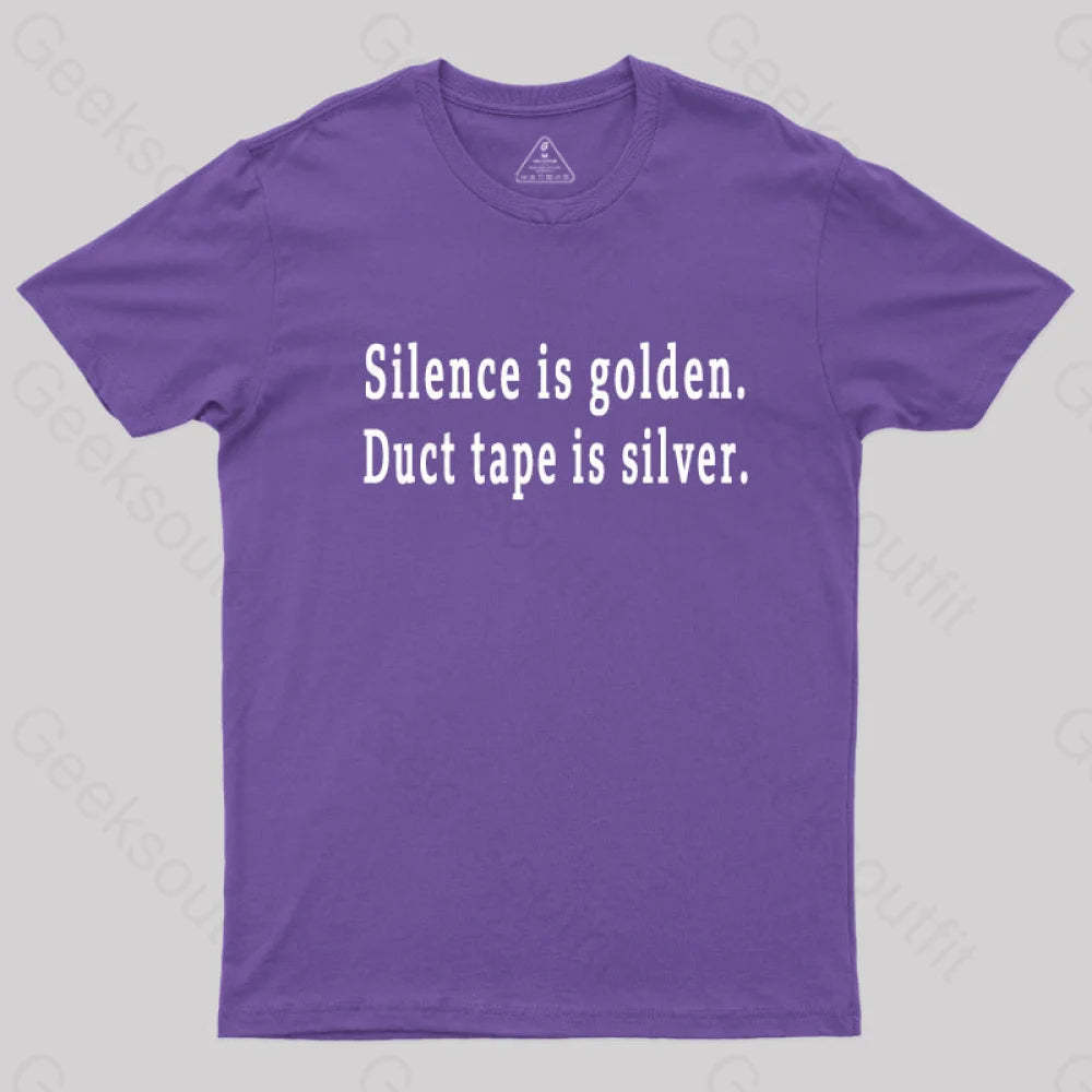 Silence And Duct Tape Geek T-Shirt Purple / S