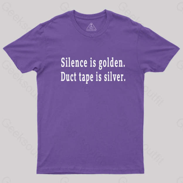 Silence And Duct Tape Geek T-Shirt Purple / S
