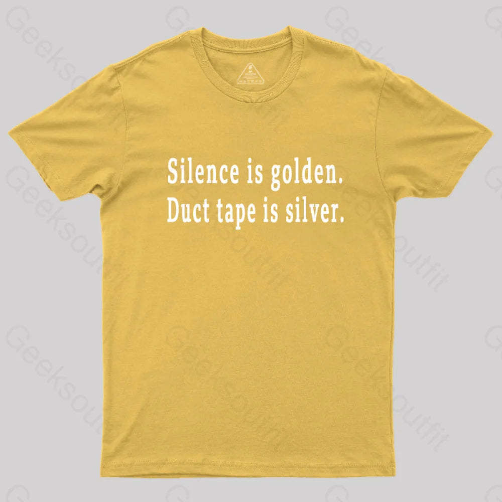 Silence And Duct Tape Geek T-Shirt Yellow / S