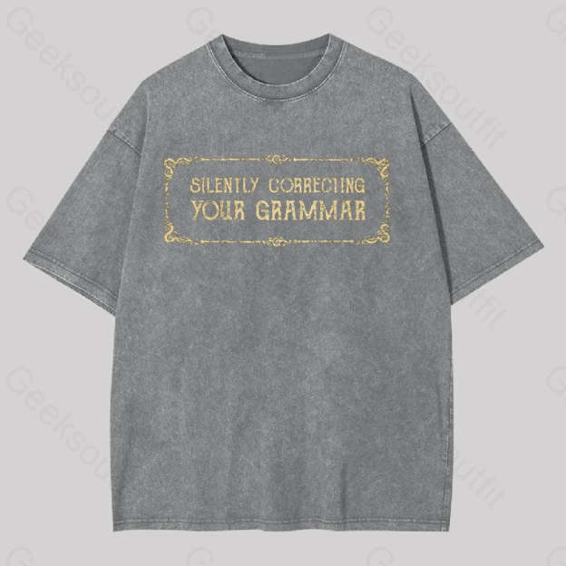 Silent Correction Geek Washed T-Shirt Grey / S