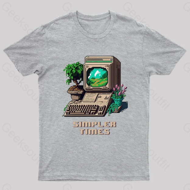 Simpler Times Geek T-Shirt Grey / S